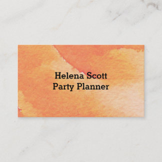Tarjeta de visita naranja Floral Watercolor