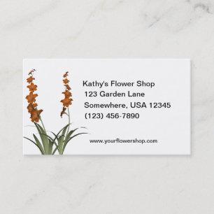 Tarjeta De Visita Naranja Flores Florist Shop