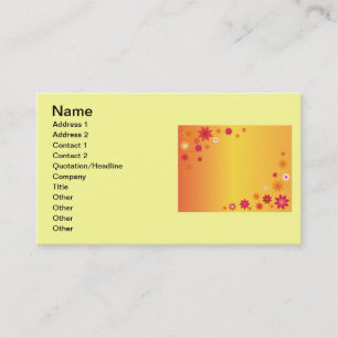 Tarjeta de visita naranja Flowers