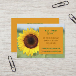 Tarjeta De Visita Naranja Gardener Landscaper Florist Sunflower
