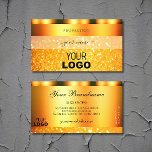 Tarjeta De Visita Naranja glamuroso Purpurina de espuma Añadir logot