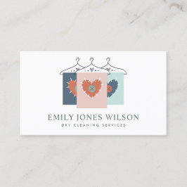 TARJETA DE VISITA NARANJA GRIS AQUA RUBOR COLGANDO ROPA SECADOR