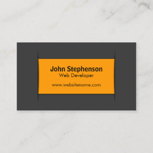 Tarjeta De Visita Naranja gris moderno