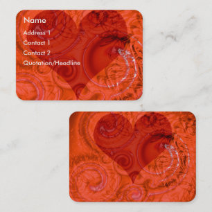 Tarjeta De Visita Naranja Heart Swirls