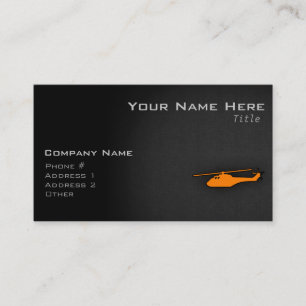 Tarjeta De Visita Naranja Helicopter