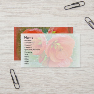 Tarjeta De Visita Naranja Hibiscus Flowers