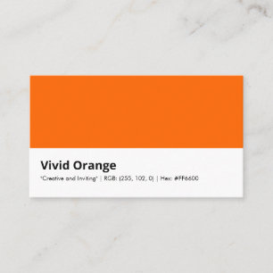 Tarjeta De Visita Naranja Intenso "Creativo y Atractivo"