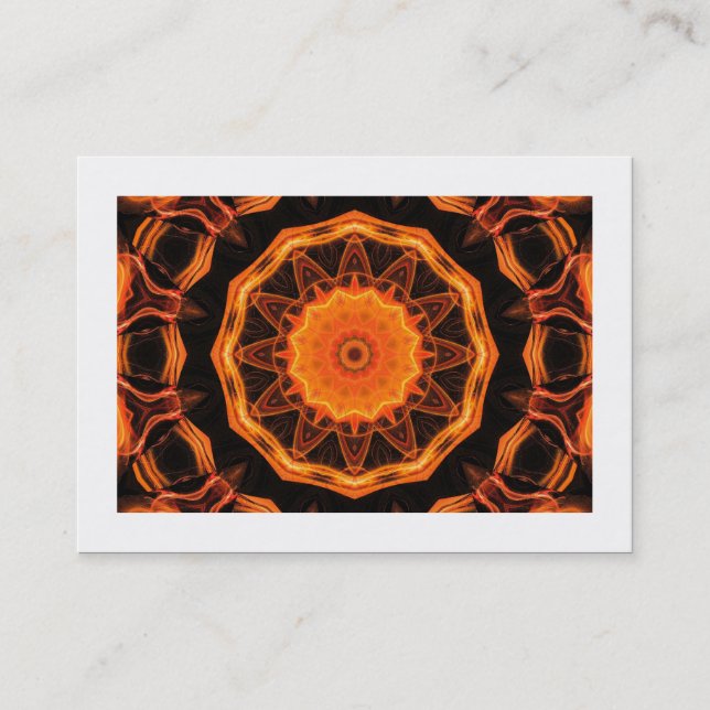 Tarjeta De Visita Naranja Kaleidoscope 01 (fronterizo) (Anverso)
