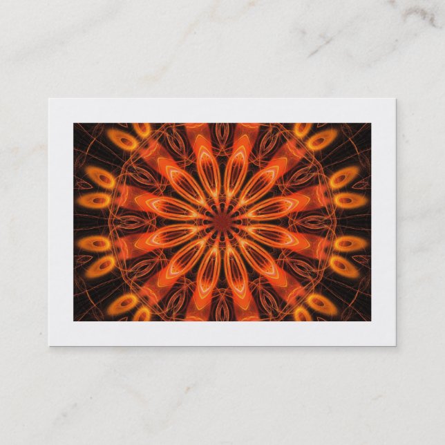 Tarjeta De Visita Naranja Kaleidoscope 02 (fronterizo) (Anverso)