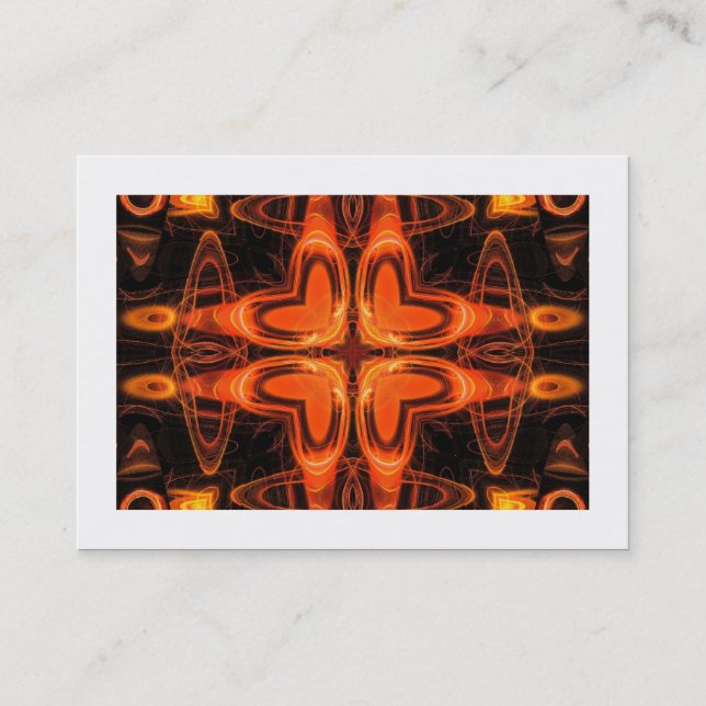 Tarjeta De Visita Naranja Kaleidoscope 03 (fronterizo) (Anverso)