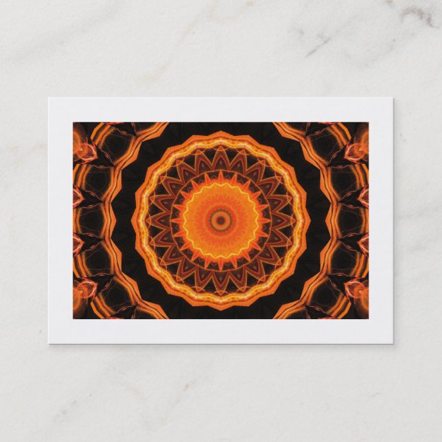 Tarjeta De Visita Naranja Kaleidoscope 04 (fronterizo) (Anverso)