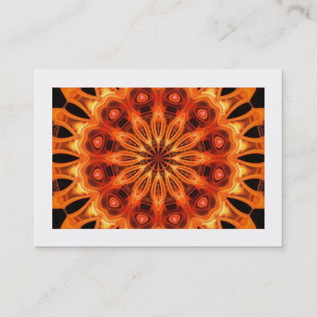 Tarjeta De Visita Naranja Kaleidoscope 05 (fronterizo) (Anverso)
