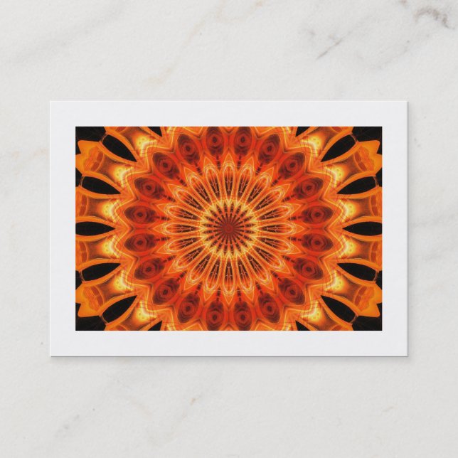 Tarjeta De Visita Naranja Kaleidoscope 06 (fronterizo) (Anverso)