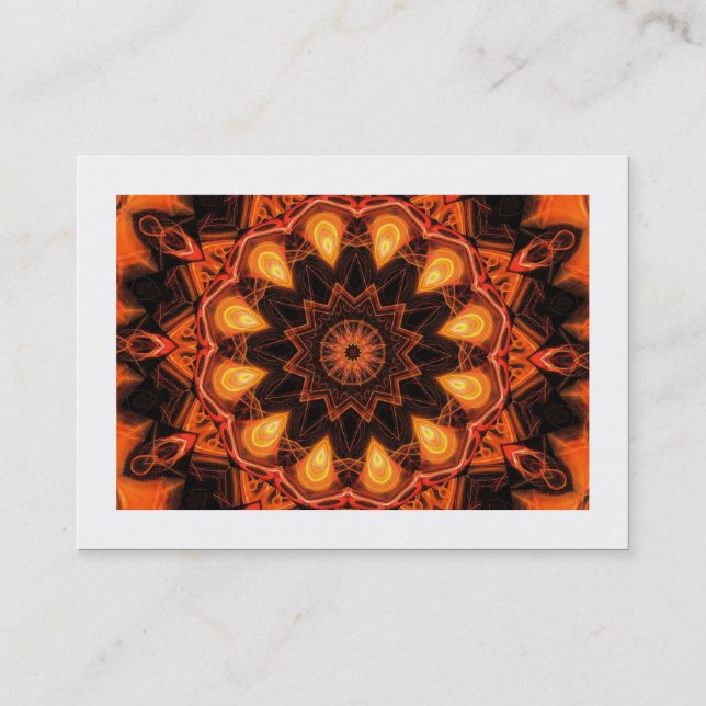 Tarjeta De Visita Naranja Kaleidoscope 07 (fronterizo) (Anverso)