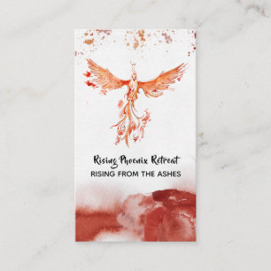 Tarjeta De Visita *~* Naranja Las plumas rojas borgoñas Flamas Fénix