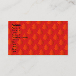 Tarjeta De Visita Naranja Maple Leaves Business Card