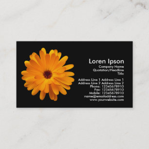 Tarjeta De Visita Naranja Marigold - Negro