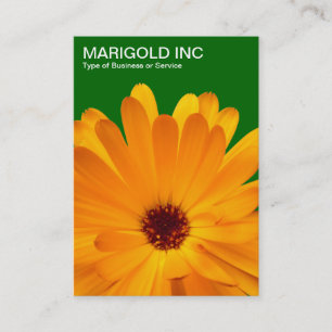 Tarjeta De Visita Naranja Marigold - Verde De Grasa Profunda
