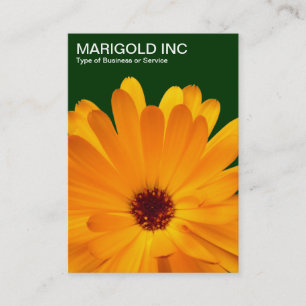 Tarjeta De Visita Naranja Marigold - Verde oscuro
