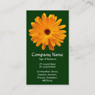 Tarjeta De Visita Naranja Marigold - Verde oscuro