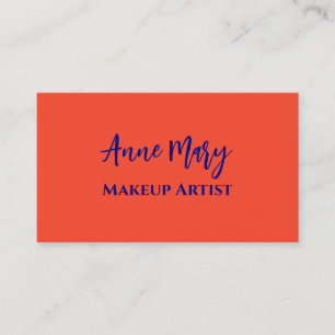 Tarjeta De Visita Naranja Marina Azul maquillador Artista Salón de b