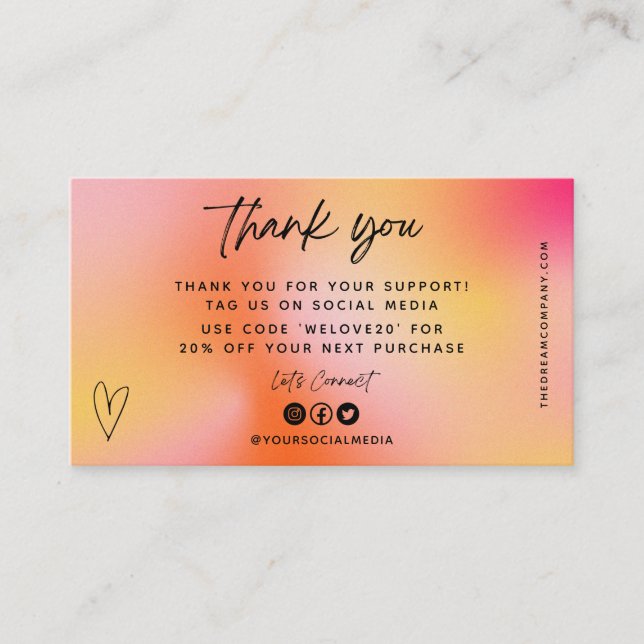 Tarjeta De Visita Naranja Media Insert Business Card (Anverso)