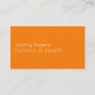 Tarjeta De Visita Naranja mínimo moderno del estilo