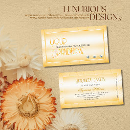 Tarjeta De Visita Naranja moderno con diamantes capturando ojos