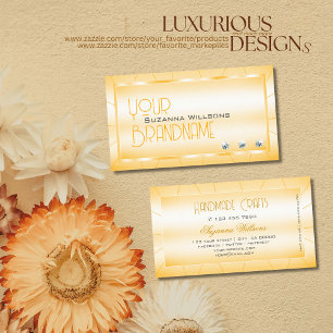 Tarjeta De Visita Naranja moderno con diamantes capturando ojos