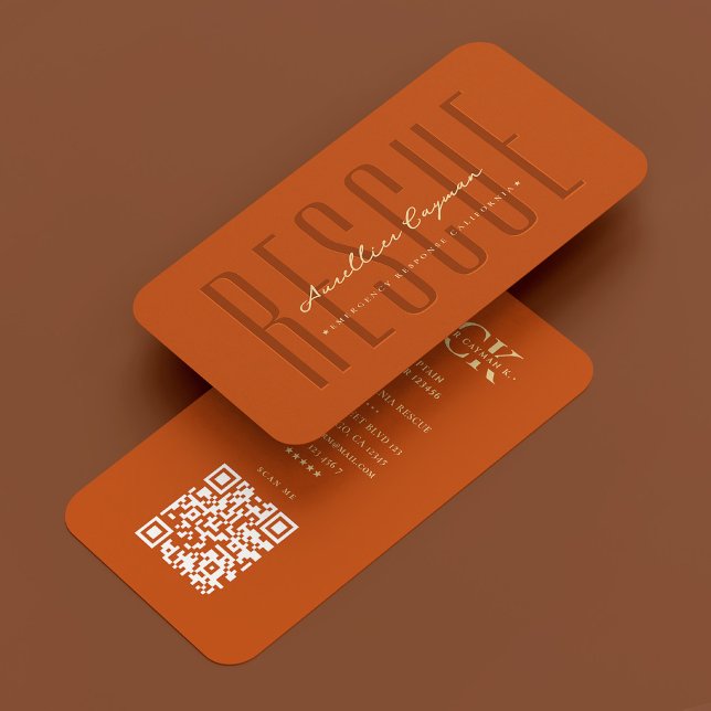 Tarjeta De Visita Naranja moderno de rescate de emergencia para bomb (Firefighter Emergency Rescue Modern Orange Business Card
)