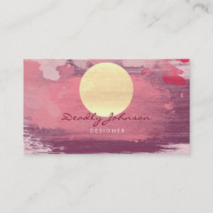 Tarjeta De Visita Naranja moderno del rosa de la pintura del