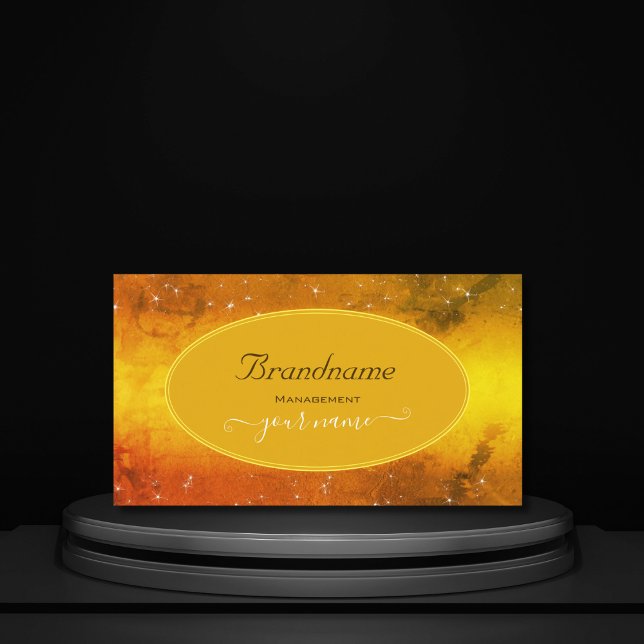 Tarjeta De Visita Naranja moderno Purpurina de mármol amarillo estre (Subido por el creador)
