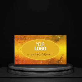 Tarjeta De Visita Naranja moderno Purpurina de mármol amarillo Estre