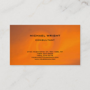 Tarjeta De Visita Naranja Moderno Simple Atractivo Minimalista
