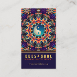 Tarjeta De Visita Naranja morado Mandala Este YinYang Nueva Era