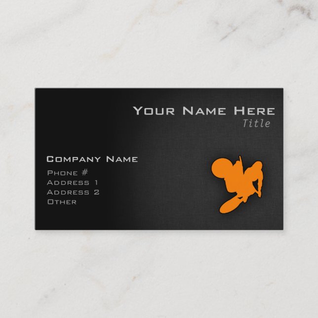 Tarjeta De Visita Naranja Motocross (Anverso)
