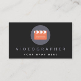 Tarjeta De Visita Naranja Movie Clapper Board Videographer Film Slat
