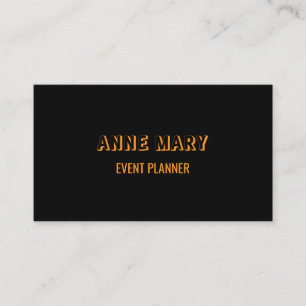 Tarjeta De Visita Naranja Negro Retro Moderno Profesional Elegante