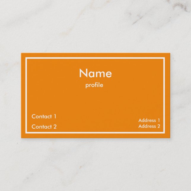 Tarjeta De Visita Naranja Neón (Anverso)