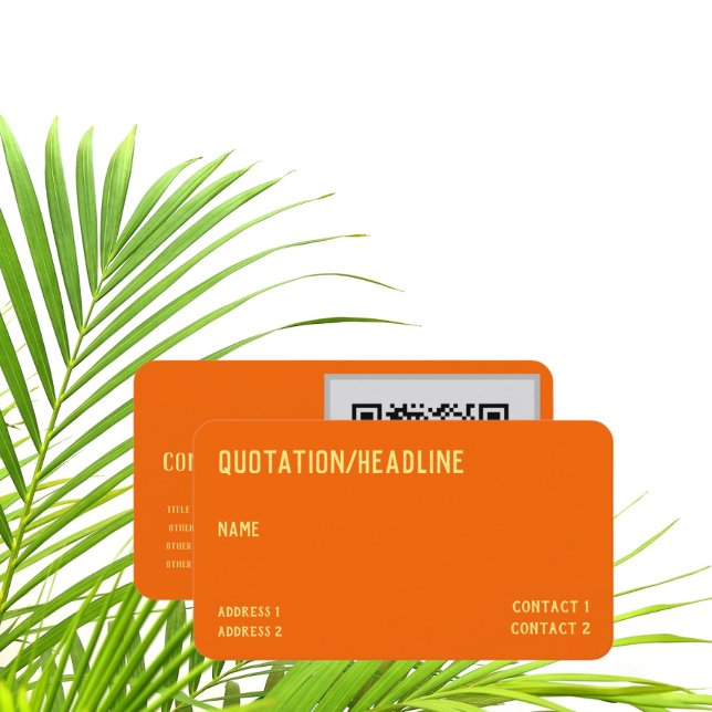 Tarjeta De Visita naranja neón - código QR - (Subido por el creador)