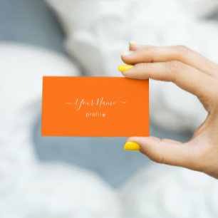 Tarjeta De Visita naranja neón elegante