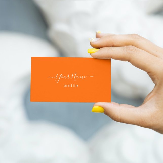 Tarjeta De Visita naranja neón elegante (Subido por el creador)