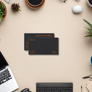 tarjeta de visita naranja neón y negro