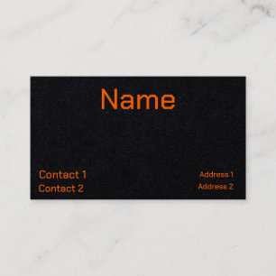 tarjeta de visita naranja neón y negro