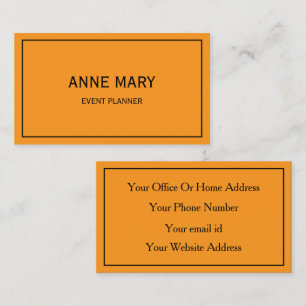 Tarjeta De Visita Naranja otoño brillante brillante planeador de eve