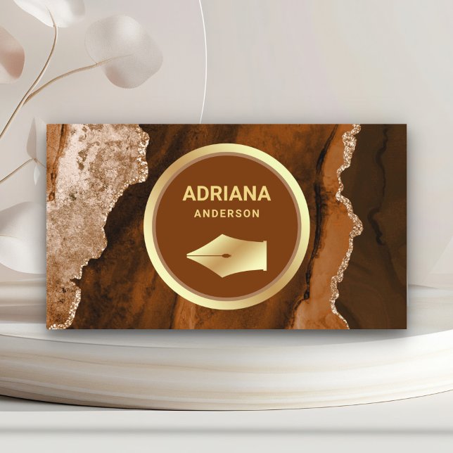 Tarjeta De Visita Naranja oxidado abogado agresor abogado Gold Pen N (Subido por el creador)