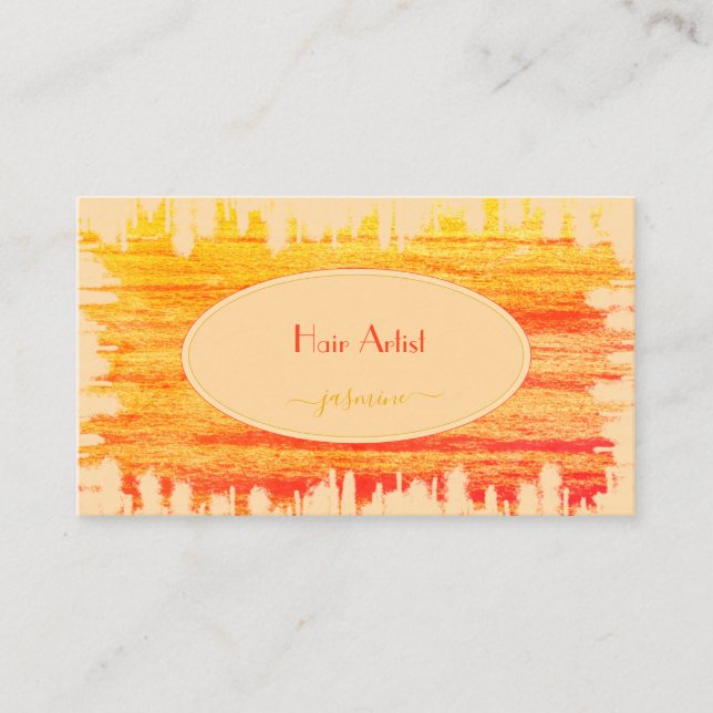 Tarjeta De Visita Naranja Peach de moda Textura Moda de impresión Ha (Anverso)