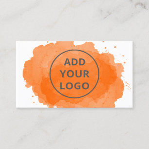 Tarjeta De Visita Naranja pinchazo de color agua sube tu logotipo