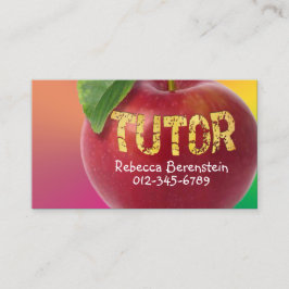 Tarjeta de visita Naranja Pnk de Apple Tutor Rojo