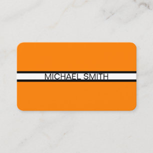 Tarjeta De Visita Naranja Profesional Blanco Negro Elegante Moderno